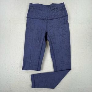 Lululemon Wunder Under High Rise Tight Women’s 4 Blue Crackle Print Leggings